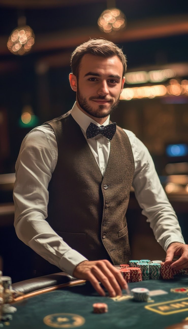 Live dealer blackjack and roulette table studio